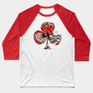 Club Playing Card Shape Baseball T-Shirt